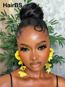 13x4 Lace Front Wig Natural Black straight 22 inch Pre-styled Updo 100% Human Hair