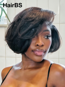 13x4 lace front Wig Black BOB Straight natural hairline 8 inch 100% Human Hair