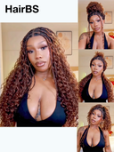 Full Lace Wig brown Pre-styled Updo curly Wave With Braided Wig 26 inch 100% Human Hair