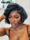 13x4 lace front Wig Black BOB Straight natural hairline 8 inch 100% Human Hair